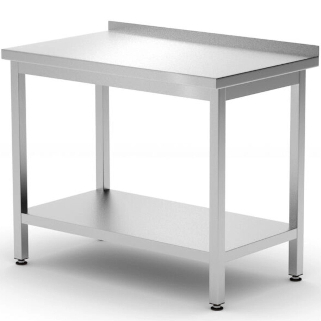 Stół blat roboczy przyścienny z rantem półką Budget Line STAL 800 x 600 x 850 mm – Hendi 817261 Stół blat roboczy przyścienny z rantem półką Budget Line STAL 800 x 600 x 850 mm – Hendi 817261