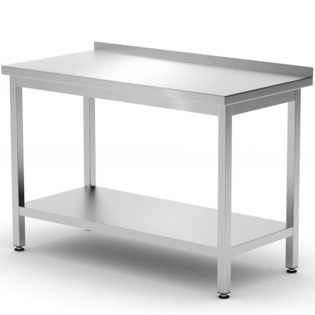 Stół blat roboczy przyścienny z rantem półką Budget Line STAL 1000 x 600 x 850 mm – Hendi 817278 Stół blat roboczy przyścienny z rantem półką Budget Line STAL 1000 x 600 x 850 mm – Hendi 817278