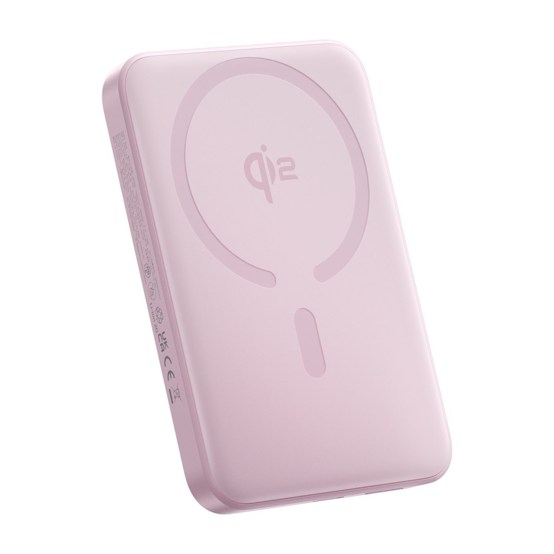 Powerbank 10000mAh 22.5W EnerFill FM12 Qi2 MagSafe z kablem USB-C 20V 3A 30cm – różowy