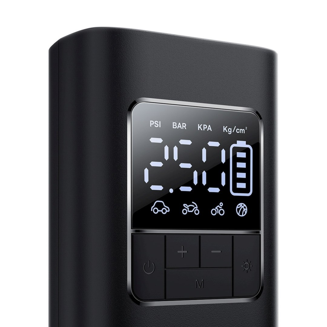 Kompresor akumulatorowy pompka do kół z wyświetlaczem 50W 4000mAh – czarny Kompresor akumulatorowy pompka do kół z wyświetlaczem 50W 4000mAh – czarny