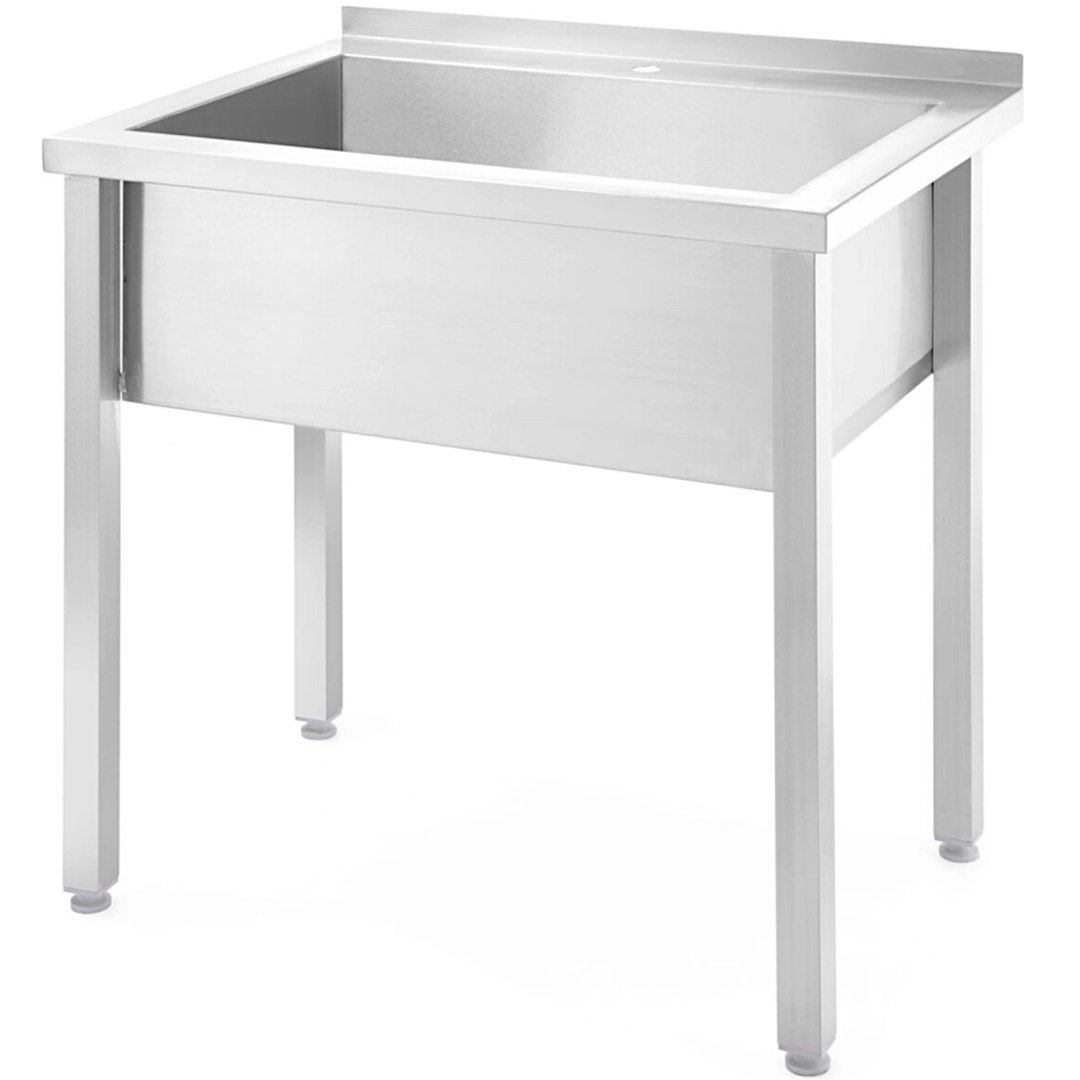 Basen zlew gastronomiczny jednokomorowy spawany Budget Line STAL 800 x 600 x 850 cm – Hendi 816707