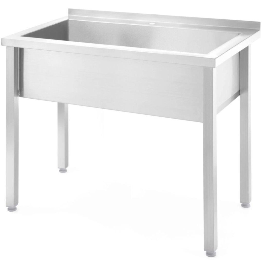 Basen zlew gastronomiczny jednokomorowy spawany Budget Line STAL 1000 x 600 x 850 cm – Hendi 816714