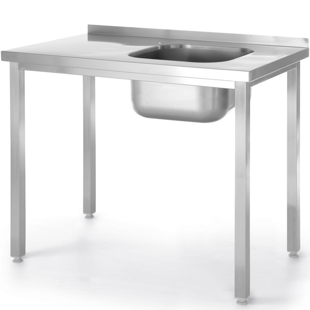 Basen zlew jednokomorowy prawy Budget Line STAL 800 x 600 x 850 cm – Hendi 816769
