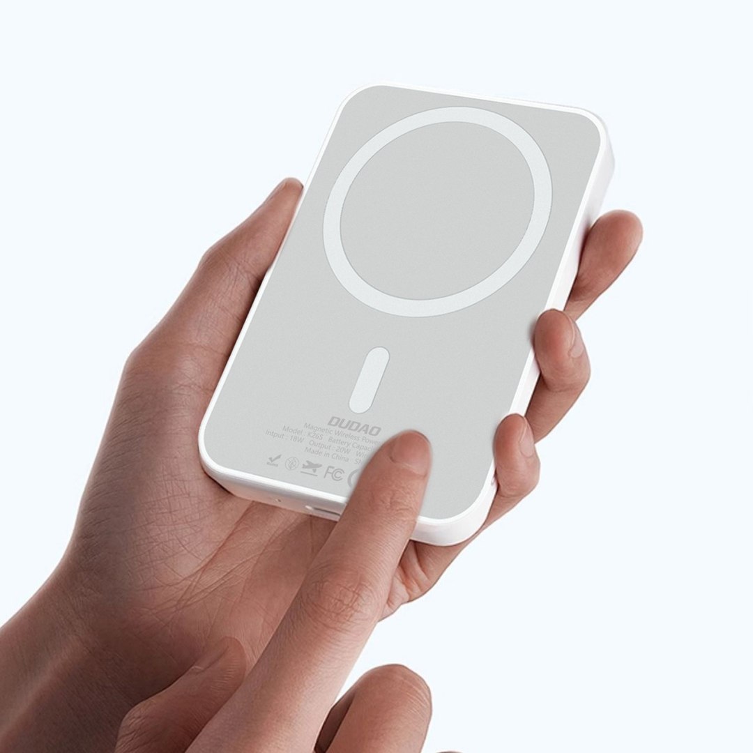 Powerbank K26 10000mAh 20W USB-A USB-C MagSafe – biały Powerbank K26 10000mAh 20W USB-A USB-C MagSafe – biały