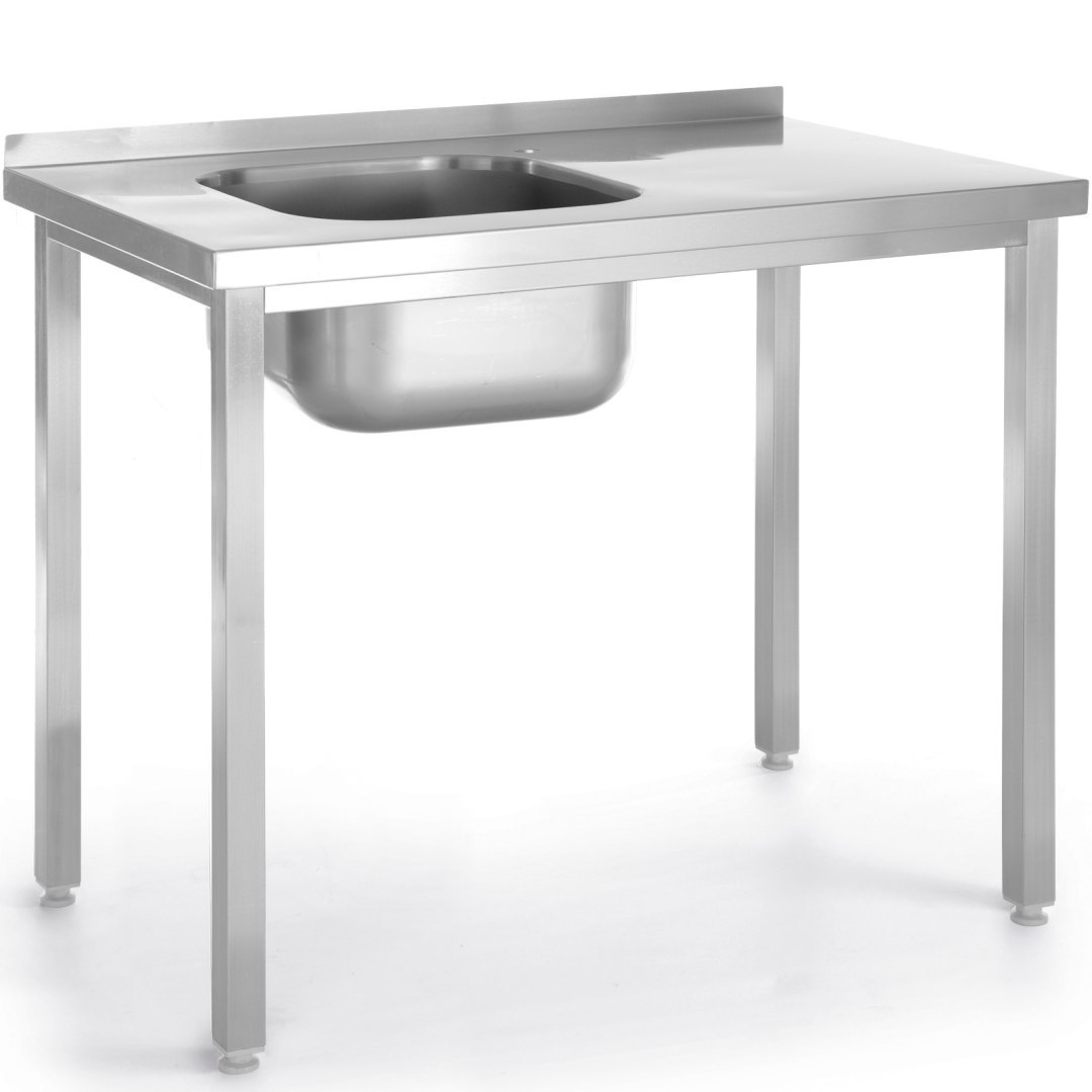 Basen zlew jednokomorowy lewy Budget Line STAL 800 x 600 x 850 cm – Hendi 816776