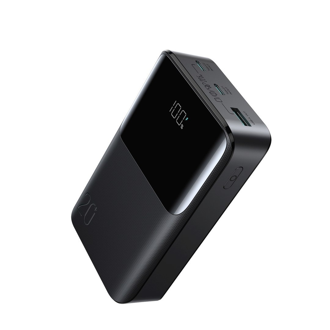 Powerbank 20000mAh 22.5W USB-A USB-C z wyświetlaczem JR-QP192 Mini – czarny
