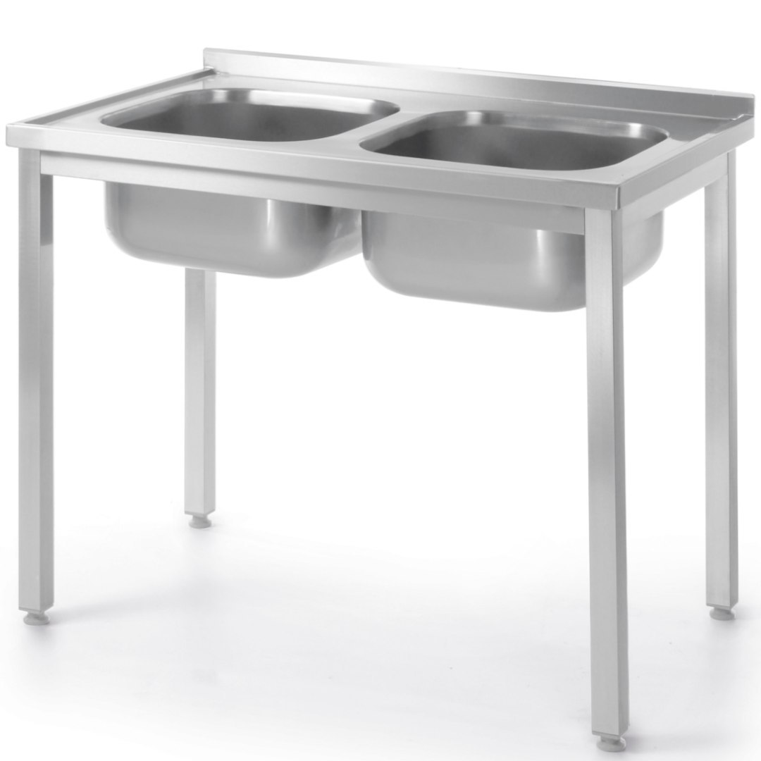 Basen zlew dwukomorowy Budget Line STAL 1000 x 600 x 850 cm – Hendi 817049