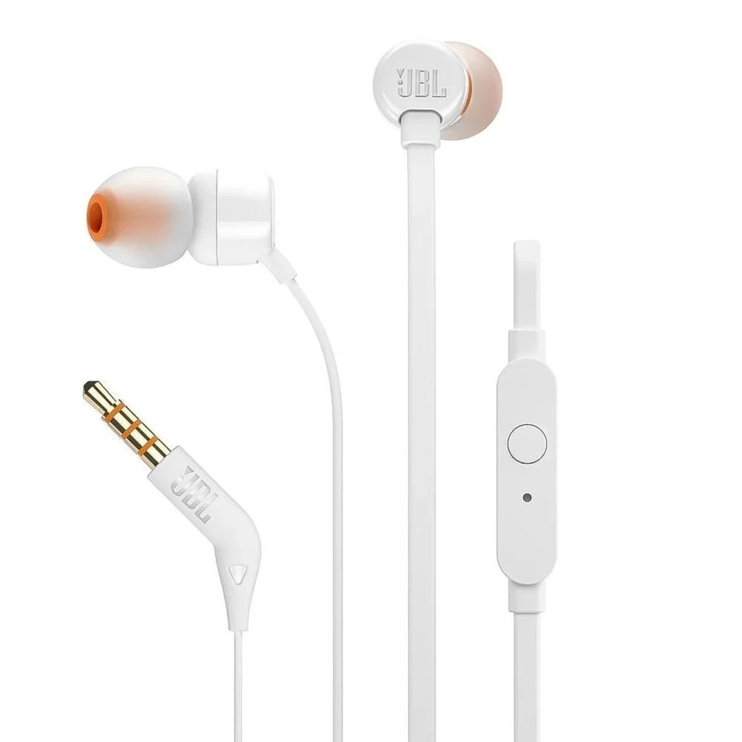Słuchawki przewodowe dokanałowe JBL T110 mini jack 3.5mm – białe