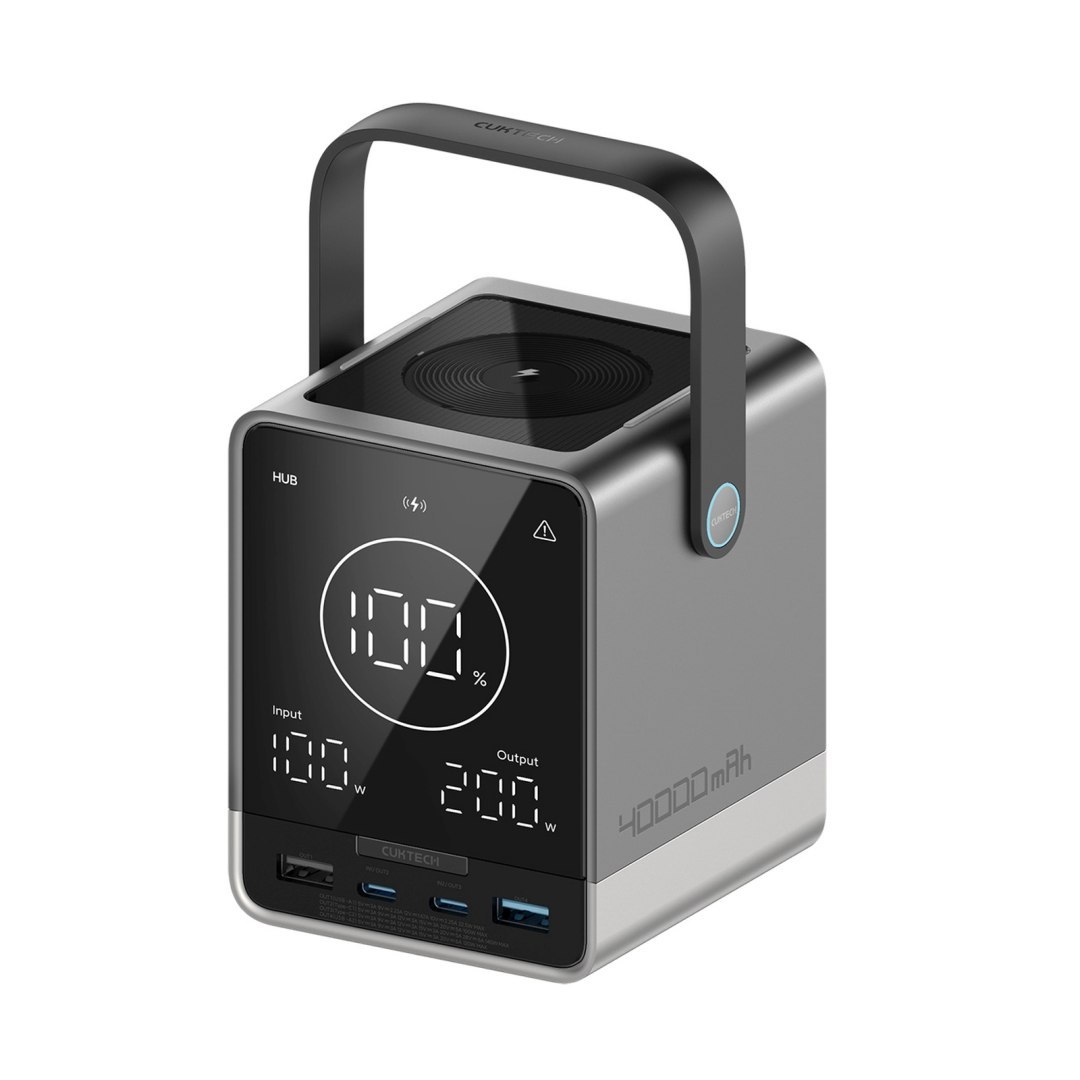 Powerbank z ładowaniem bezprzewodowym 40000mAh USB-C USB-A 300W – czarny Powerbank z ładowaniem bezprzewodowym 40000mAh USB-C USB-A 300W – czarny