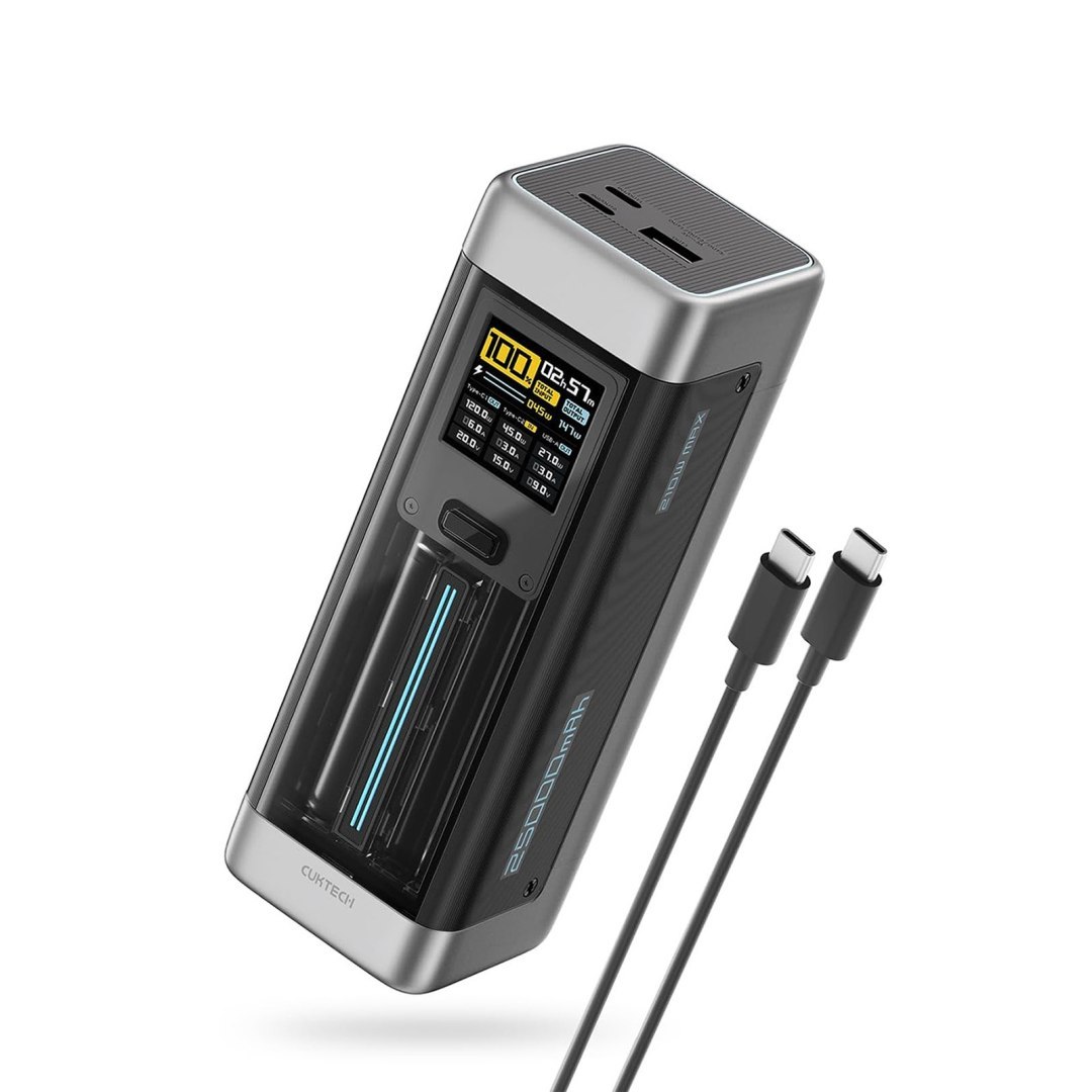 Powerbank 25000mAh USB-C USB-A 210W – czarny