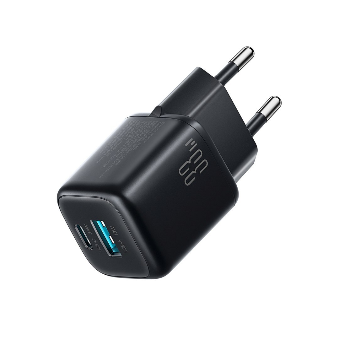 Ładowarka sieciowa USB-A USB-C 33W – czarna