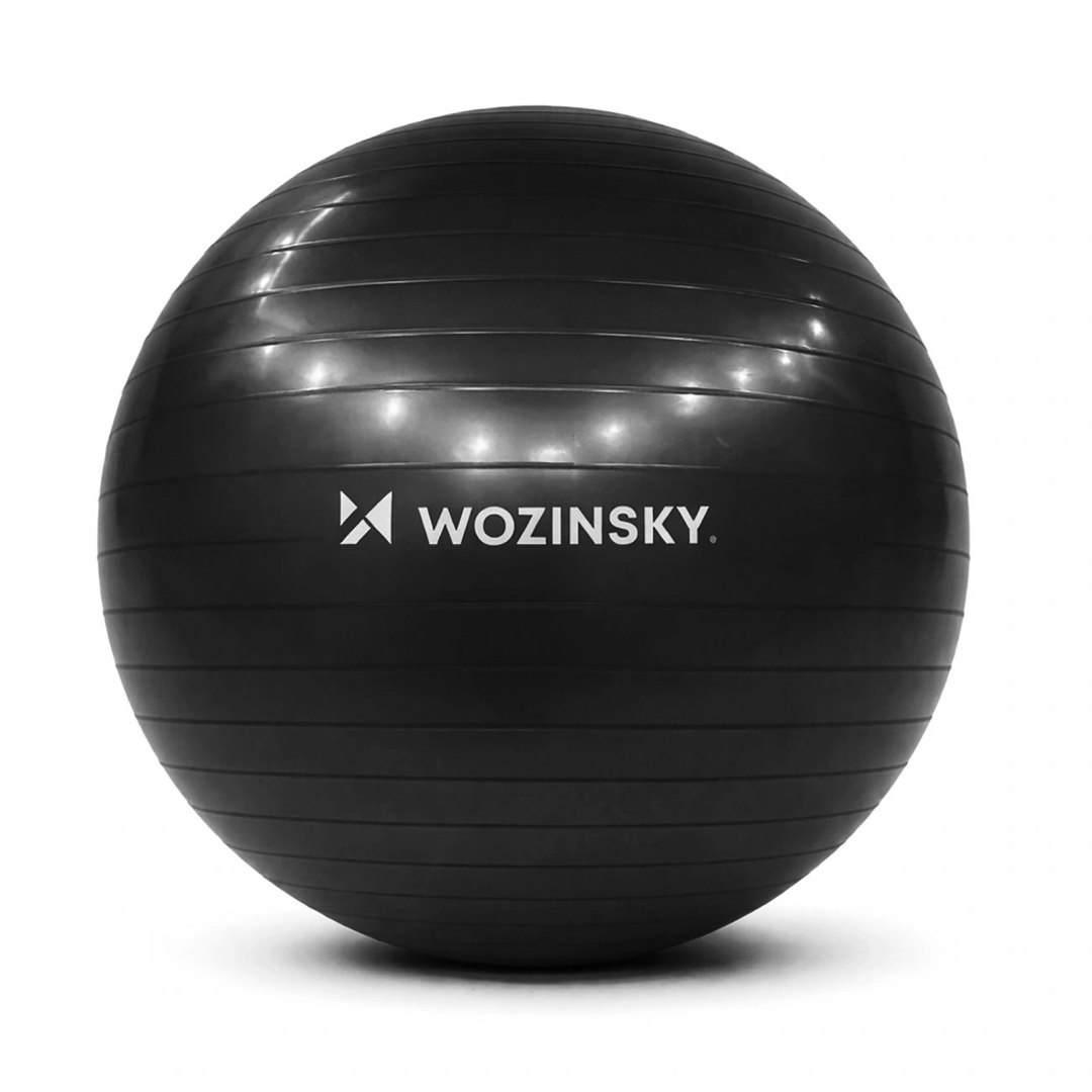Piłka gimnastyczna do ćwiczeń rehabilitacji z pompką 65 cm – czarna Piłka gimnastyczna do ćwiczeń rehabilitacji z pompką 65 cm – czarna