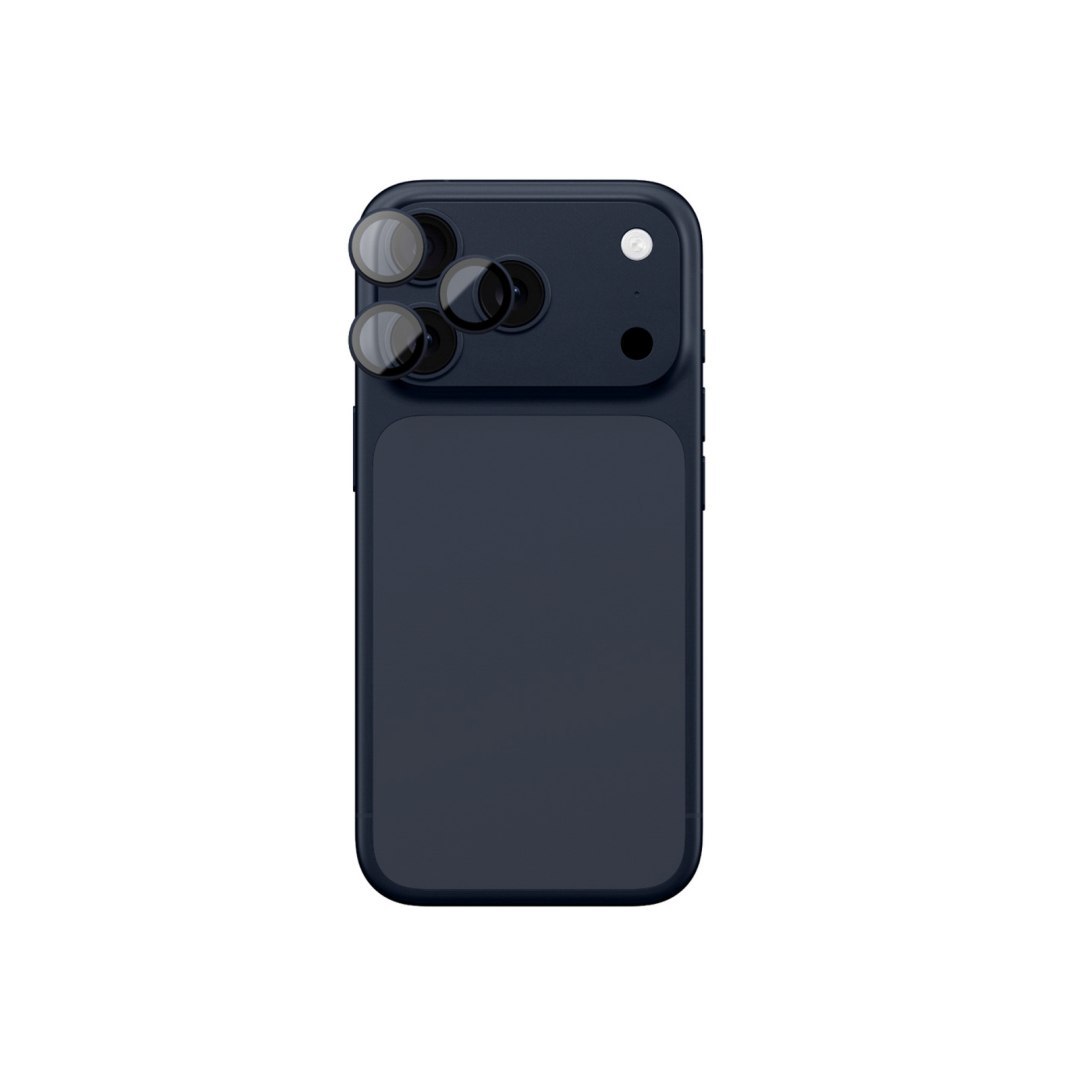Szkło na aparat do iPhone 17 Pro / Pro Max z niebieską ramką aluminiową Lens Glass