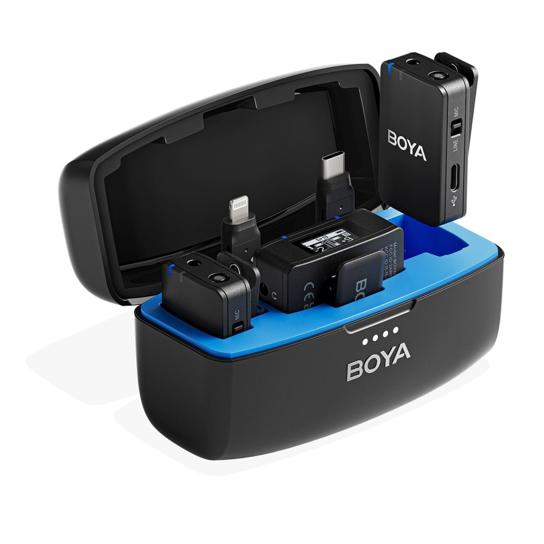 Zestaw mikrofonów bezprzewodowych z etui ładującym 8GB 2.4 GHz USB-C Zestaw mikrofonów bezprzewodowych z etui ładującym 8GB 2.4 GHz USB-C