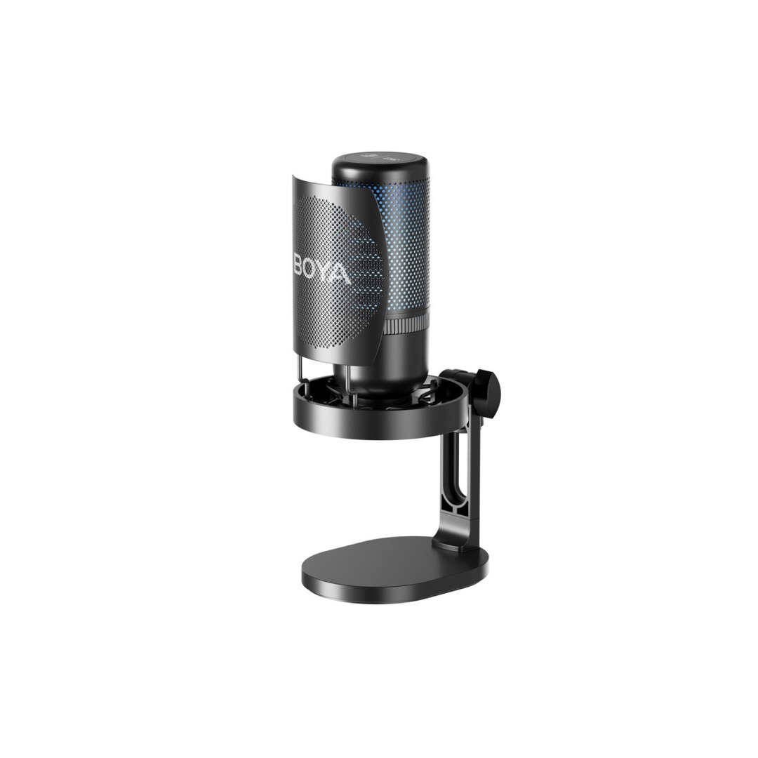 Mikrofon przewodowy ze statywem biurkowym K3 108dB RGB USB-C – czarny Mikrofon przewodowy ze statywem biurkowym K3 108dB RGB USB-C – czarny