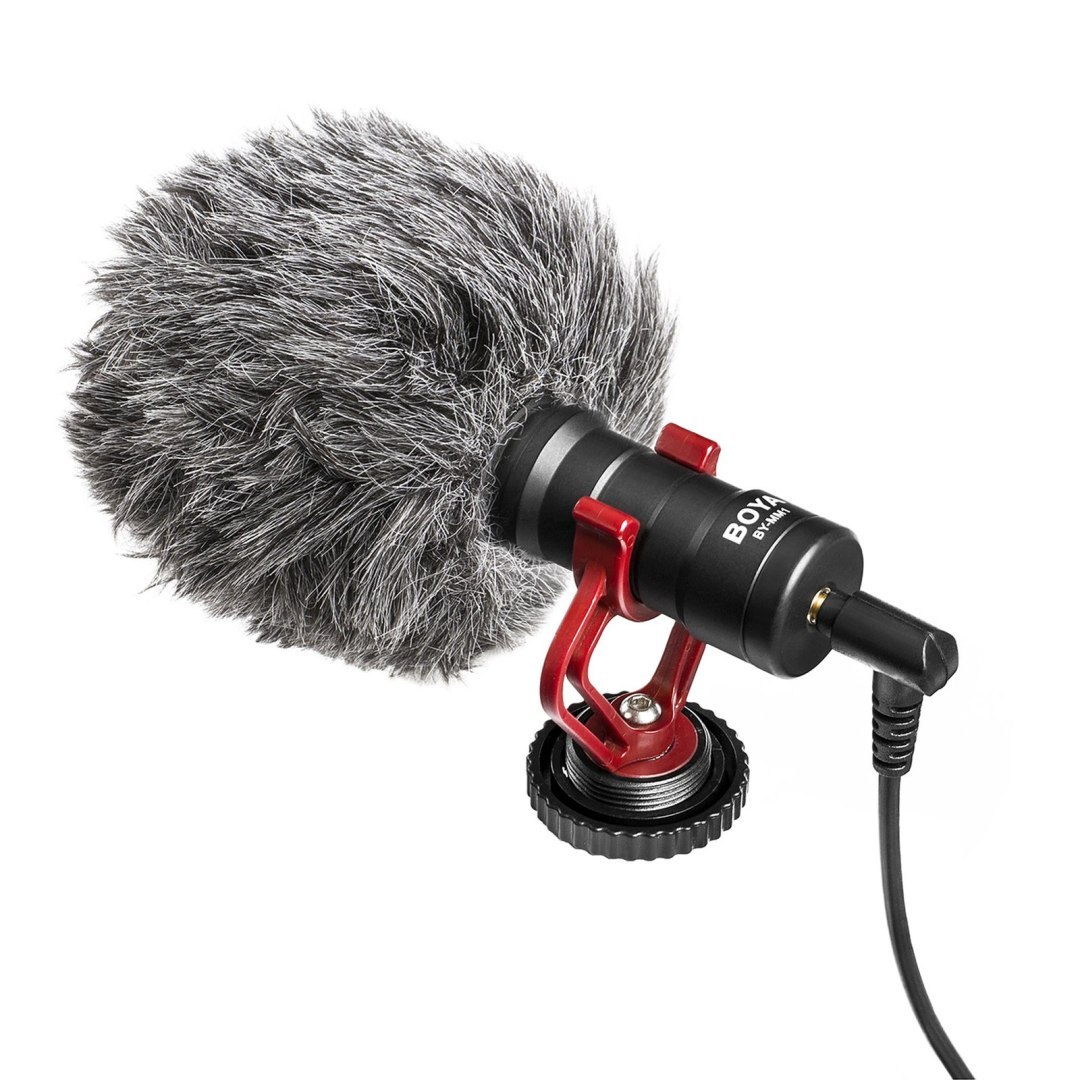 Mikrofon kierunkowy przewodowy z uchwytem BY-MM1 3.5 mm – zestaw