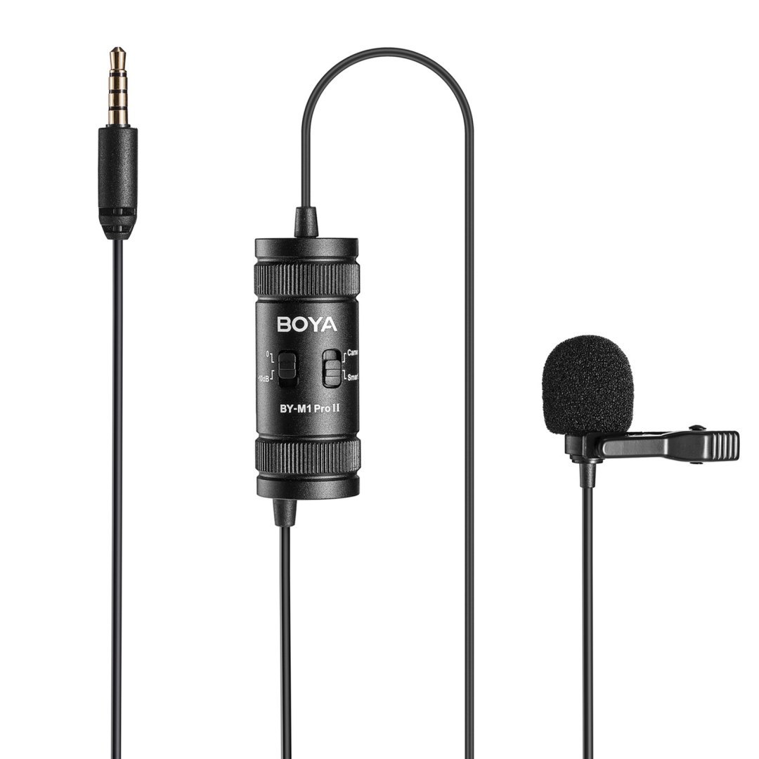 Mikrofon krawatowy przewodowy do smartfonów kamer 3.5 mm TRRS 6m – czarny