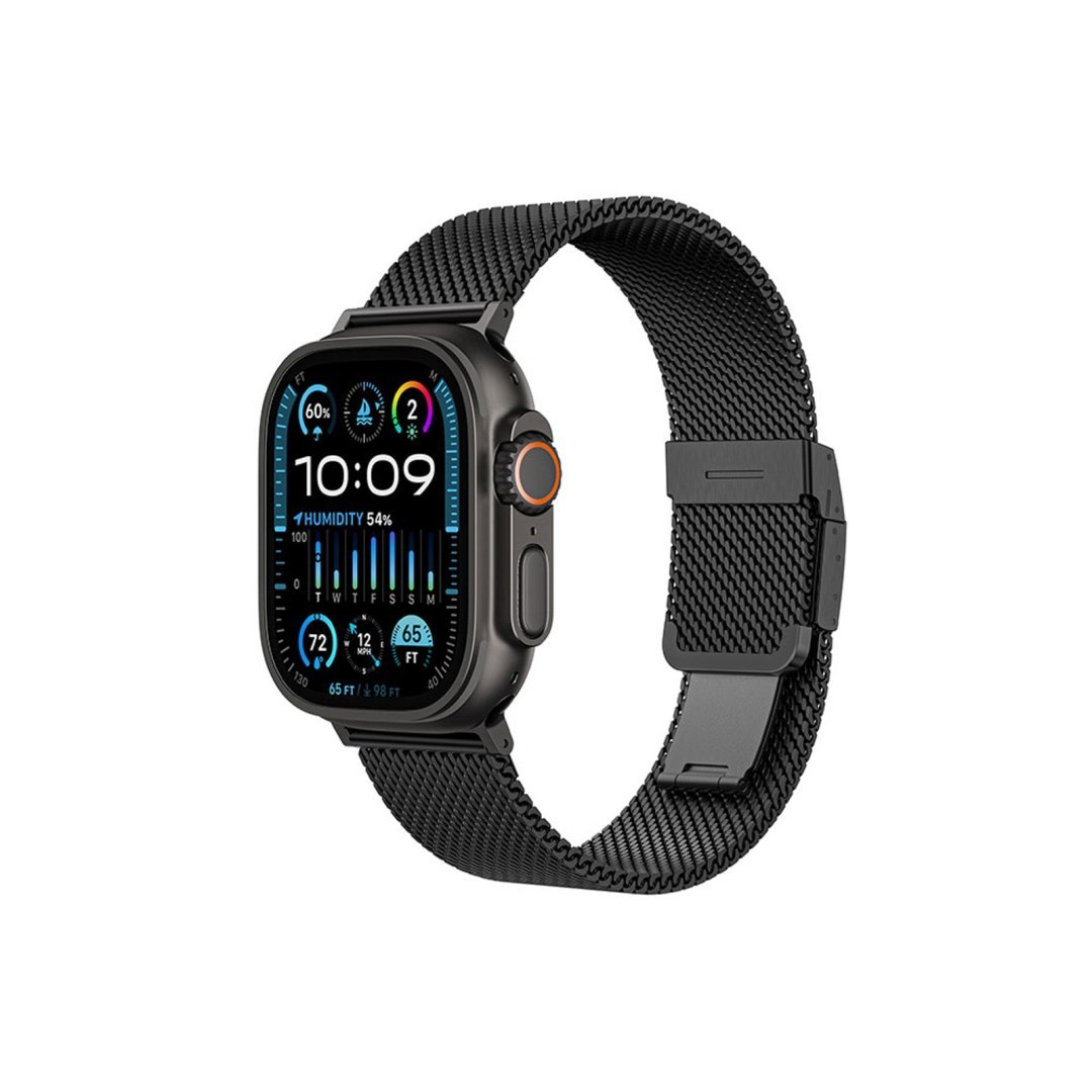 Pasek tytanowy na AppleWatch 38/40/41/42/44/45/46/49 mm – czarny Pasek tytanowy na AppleWatch 38/40/41/42/44/45/46/49 mm – czarny
