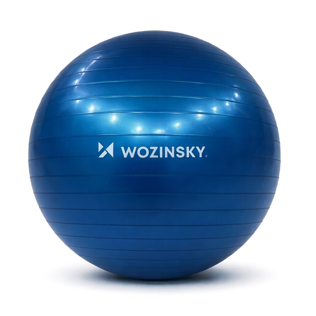 Piłka gimnastyczna do ćwiczeń z pompką 65 cm – niebieska Piłka gimnastyczna do ćwiczeń z pompką 65 cm – niebieska