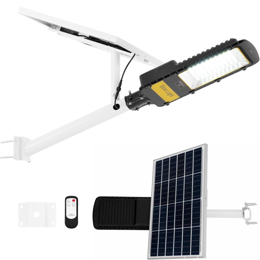 Lampa solarna zewnętrzna miejska uliczna z czujnikiem zmierzchu 60 x LED 200 W PILOT Lampa solarna zewnętrzna miejska uliczna z czujnikiem zmierzchu 60 x LED 200 W PILOT