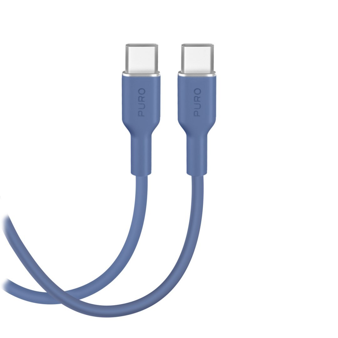 Kabel przewód elastyczny USB-C 60W 1.5m ICON – niebieski