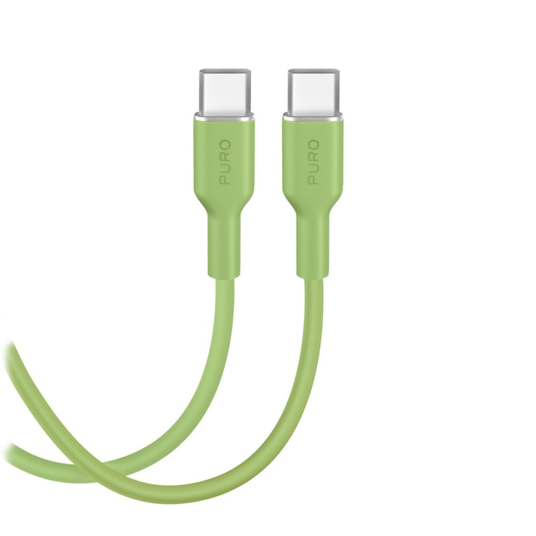 Kabel przewód elastyczny USB-C 60W 1.5m ICON – zielony