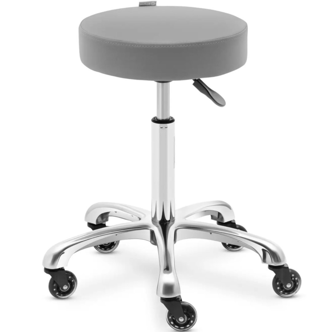Taboret stołek hoker kosmetyczny na kółkach do 150 kg WORCESTER – ciemnoszary Taboret stołek hoker kosmetyczny na kółkach do 150 kg WORCESTER – ciemnoszary