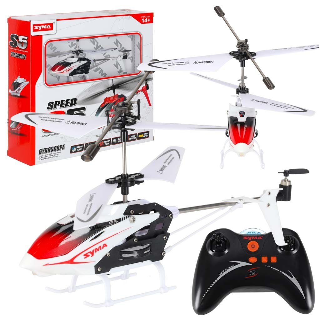 Helikopter zdalnie sterowany na pilota RC SYMA S5 3CH biały Helikopter zdalnie sterowany na pilota RC SYMA S5 3CH biały