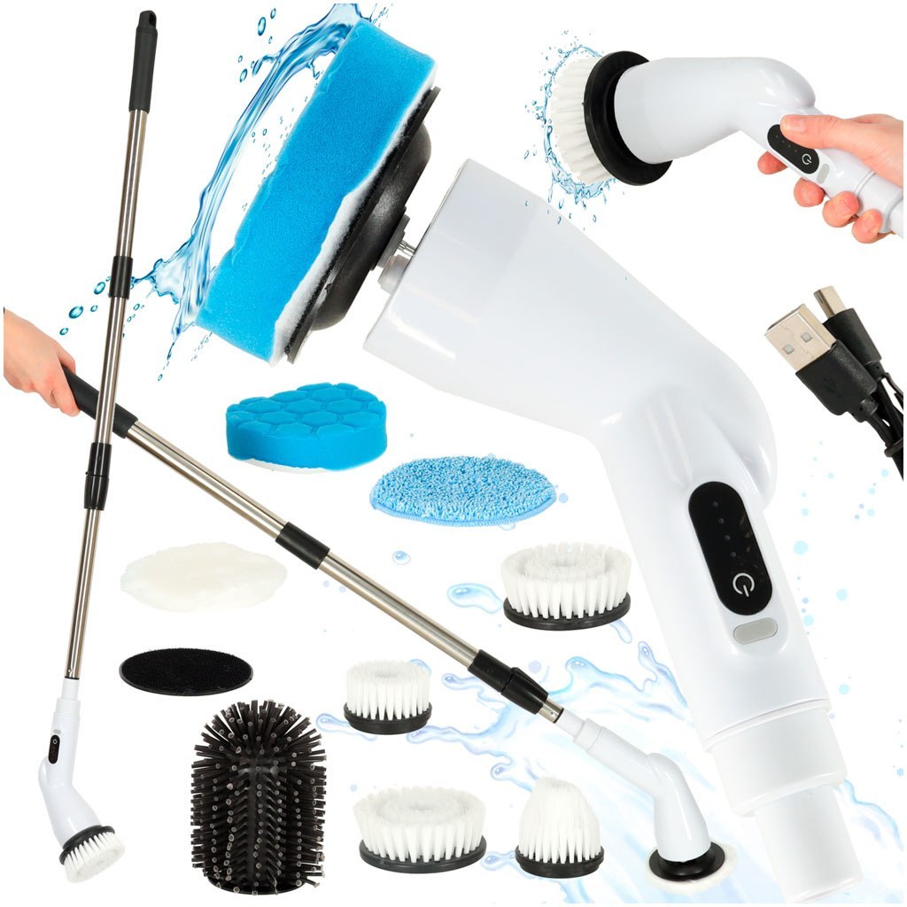 Mop obrotowy elektryczna szczotka do czyszczenia 9 głowicami szczotkującymi Mop obrotowy elektryczna szczotka do czyszczenia 9 głowicami szczotkującymi