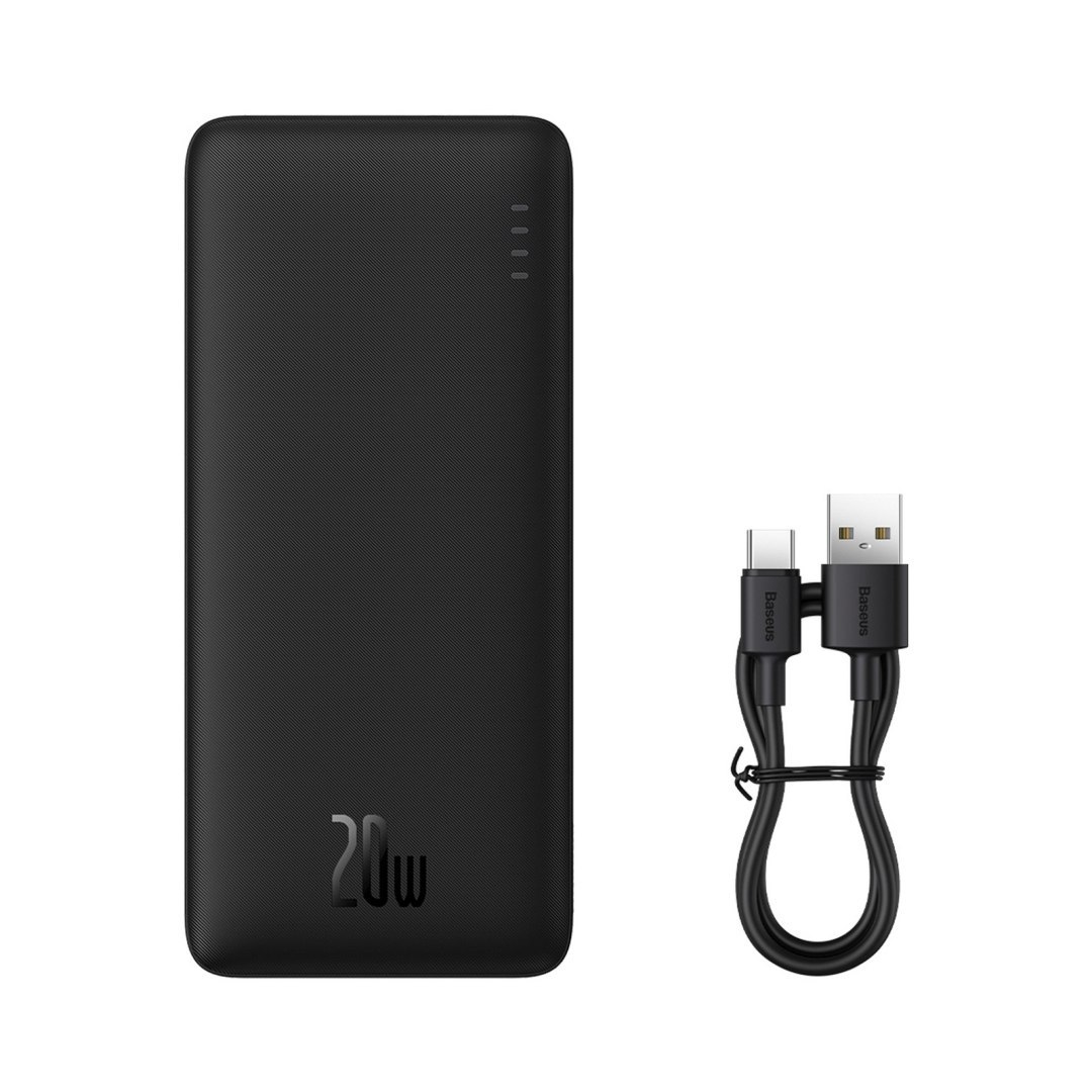 Powerbank 20W 30000mAh USB-A USB-C Airpow Fast Charge z kablem USB-C 30cm – czarny