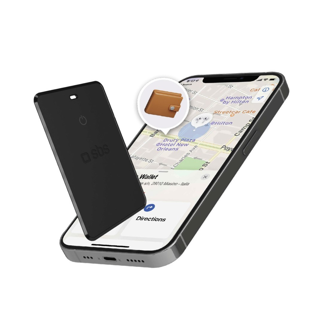 Lokalizator uniwersalny ultracienki iOS Android Track My Card – czarny