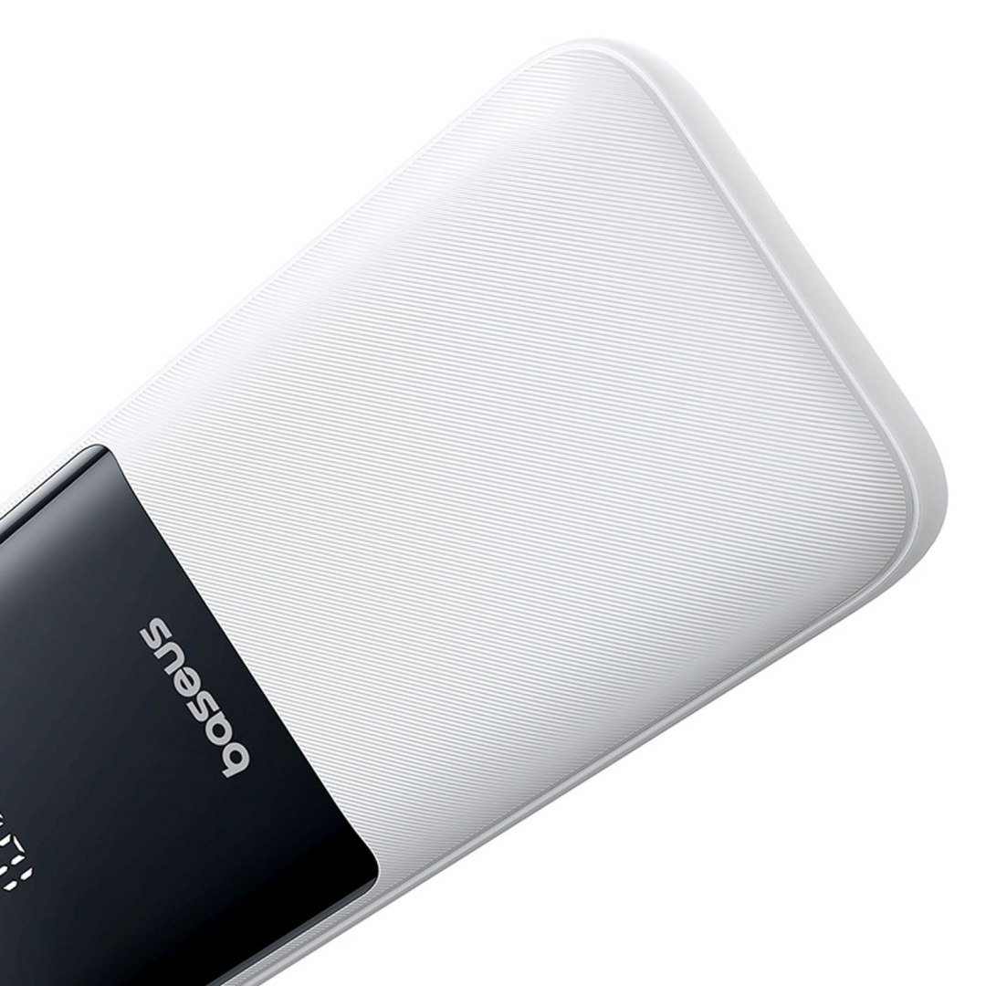 Powerbank 20000mAh 22.5W USB-A USB-C z wbudowanymi kablami USB-C iPhone Lightning – biały Powerbank 20000mAh 22.5W USB-A USB-C z wbudowanymi kablami USB-C iPhone Lightning – biały