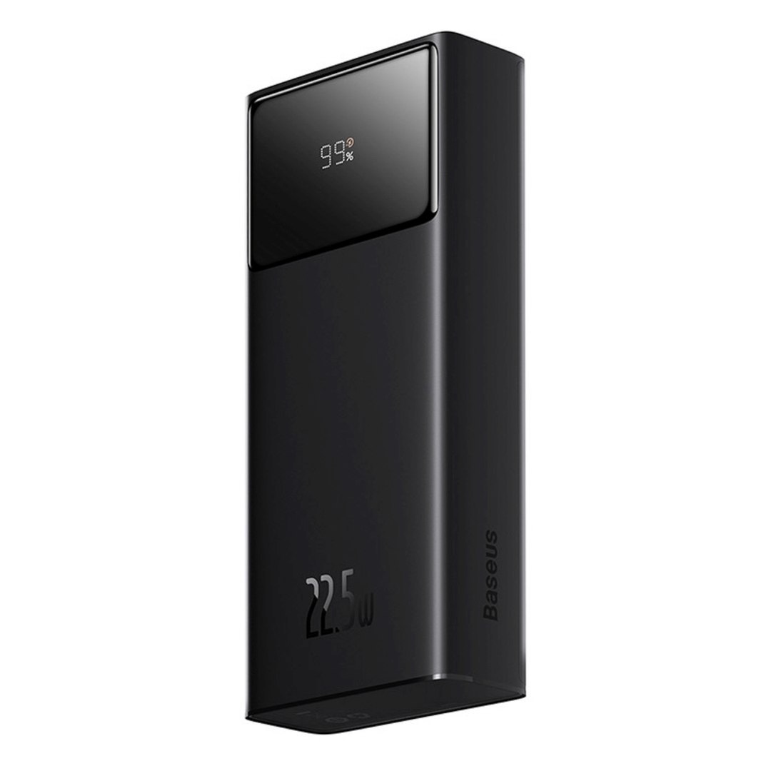 Powerbank 20000mAh USB-A USB-C z wyświetlaczem kablem 22.5W – czarny