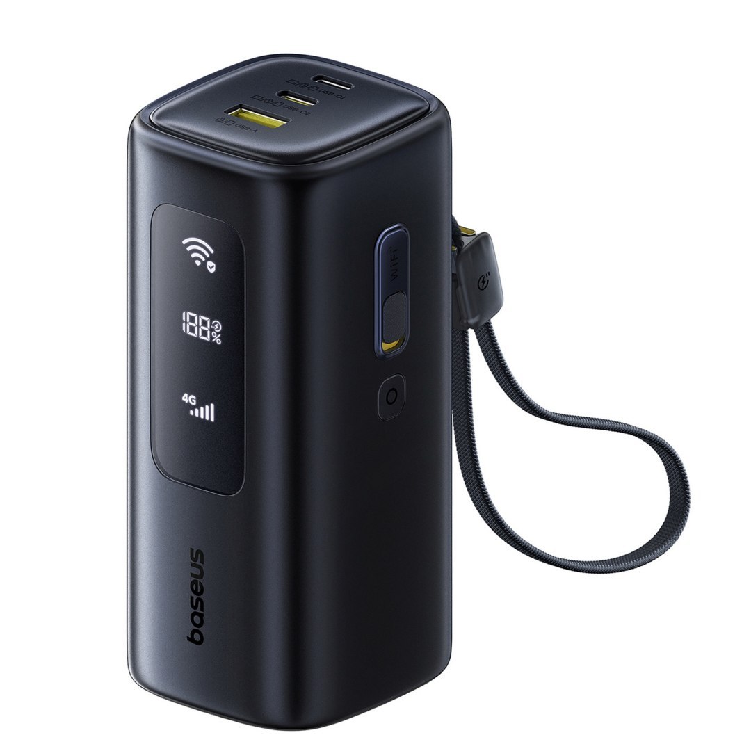 Powerbank 20000mAh USB-A USB-C z funkcją Wi-Fi 67W – czarny Powerbank 20000mAh USB-A USB-C z funkcją Wi-Fi 67W – czarny