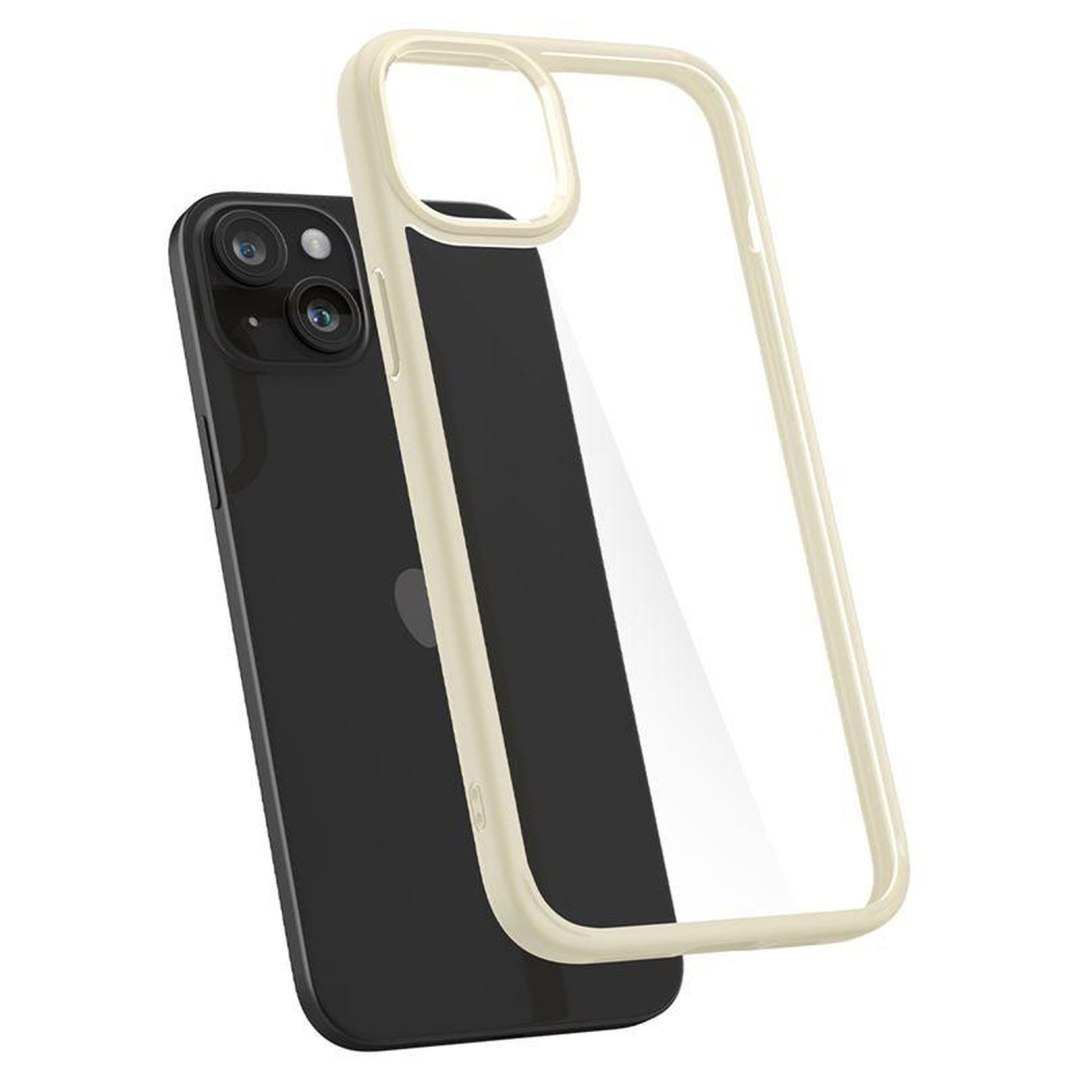 Etui pokrowiec na iPhone 15 Plus Crystal Hybrid – przezroczysto beżowe