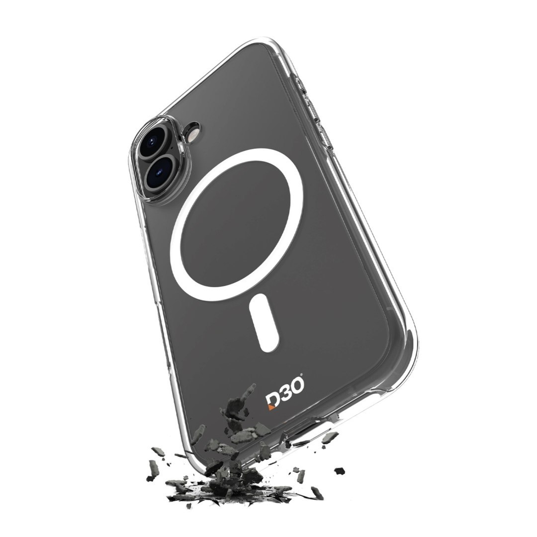 Etui silikonowe do iPhone 16 Impact Clear D3O MagSafe – przezroczyste
