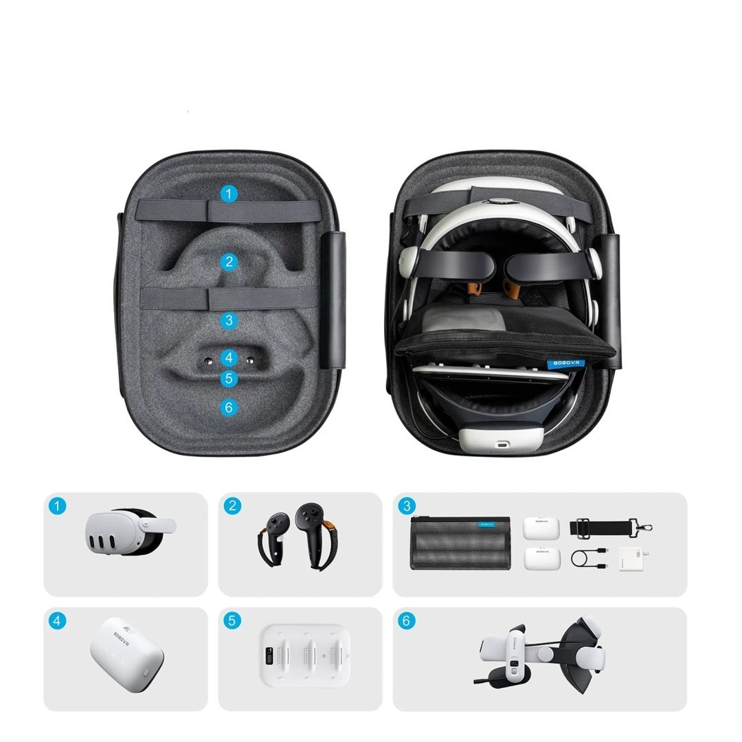 Etui transportowe do gogli Meta Quest 3 i 3S – szare Etui transportowe do gogli Meta Quest 3 i 3S – szare