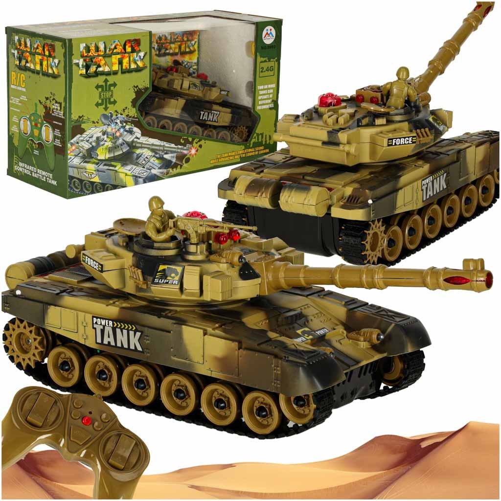 Czołg zdalnie sterowany na pilota RC War Tank 9993 2.4 GHz pustynny