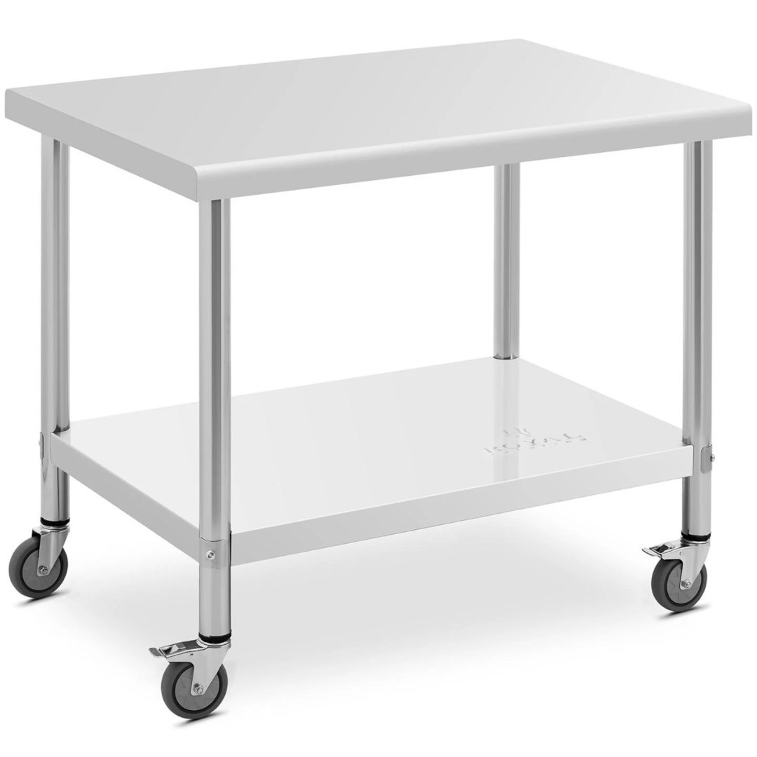 Stół metalowy gastronomiczny na kółkach z półką STAL 70 x 100 cm Stół metalowy gastronomiczny na kółkach z półką STAL 70 x 100 cm