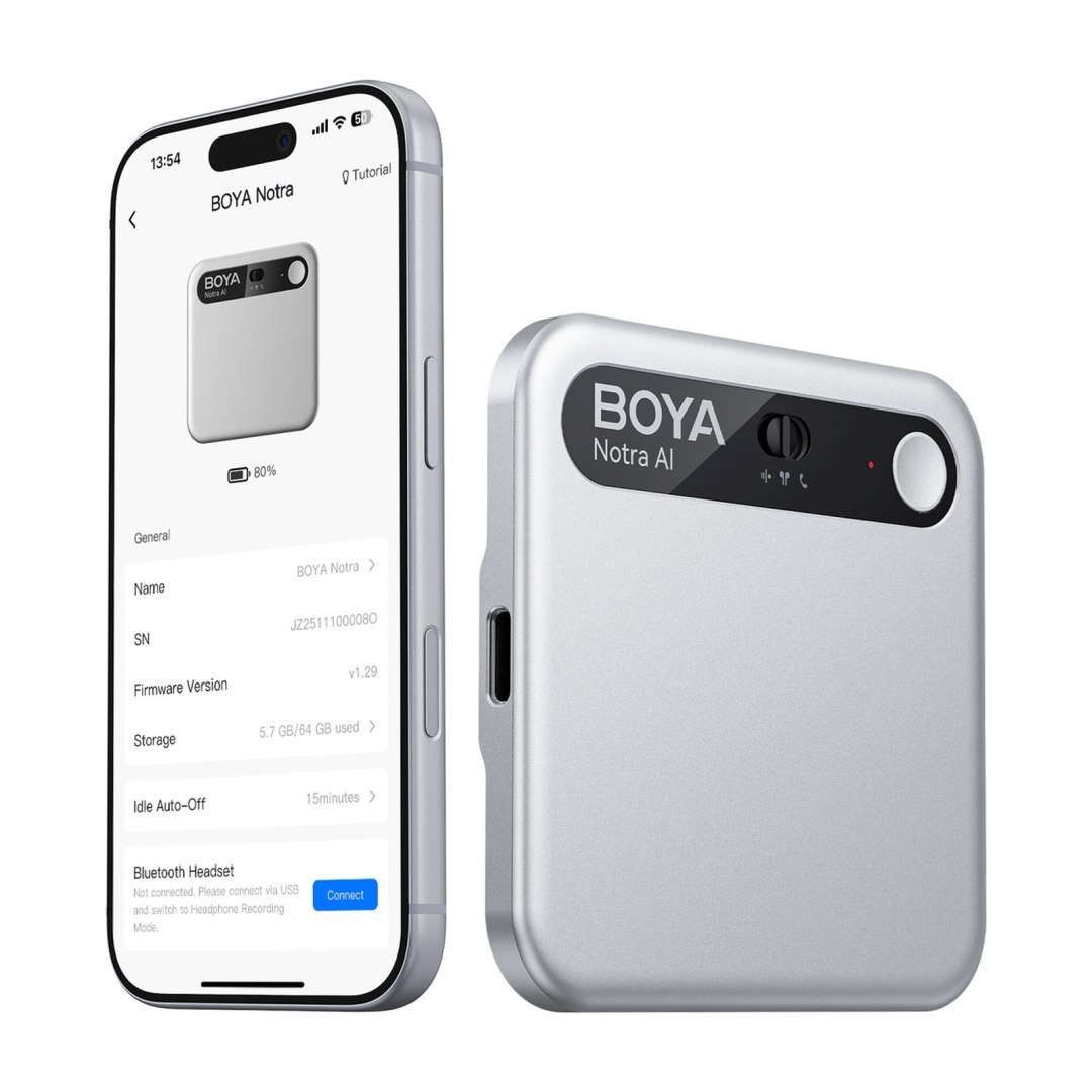 Rejestrator głosu z transkrypcją AI 64GB 610mAh – srebrny