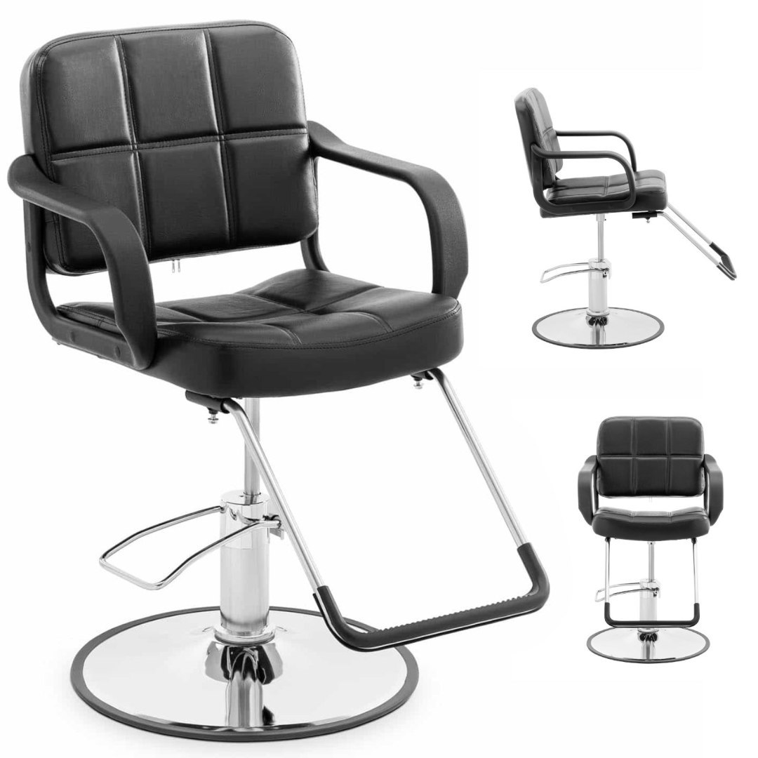 Fotel fryzjerski barberski kosmetyczny z podnóżkiem Physa EPSOM – czarny Fotel fryzjerski barberski kosmetyczny z podnóżkiem Physa EPSOM – czarny
