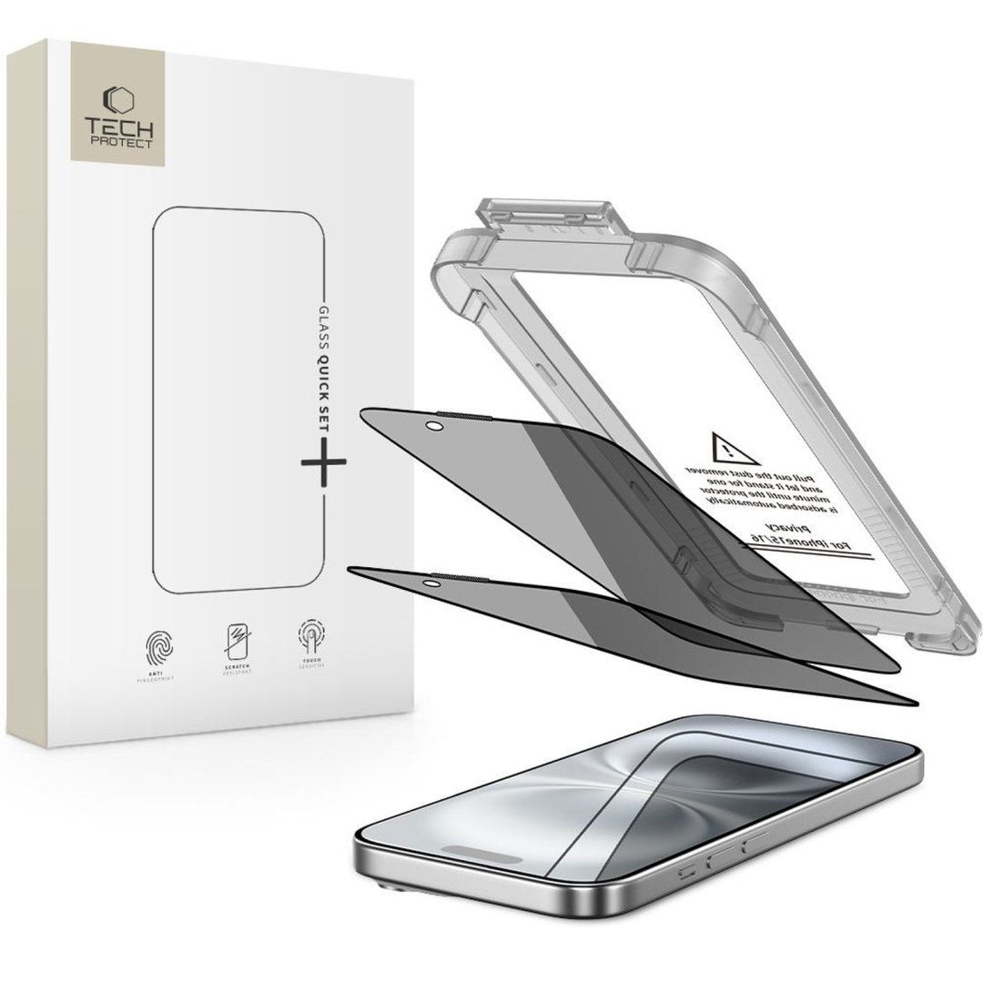 Szkło prywatyzujące na iPhone 15 / 16 Quick Set Spy+ – 2 szt.