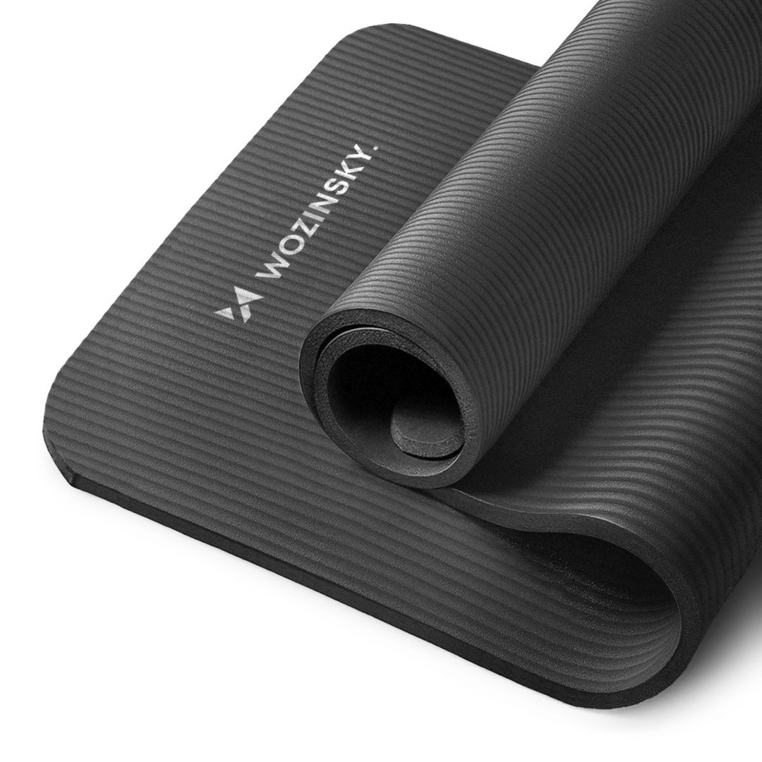 Mata gimnastyczna do ćwiczeń fitness jogi gruba 183 x 61 x 1.5 cm – czarna Mata gimnastyczna do ćwiczeń fitness jogi gruba 183 x 61 x 1.5 cm – czarna