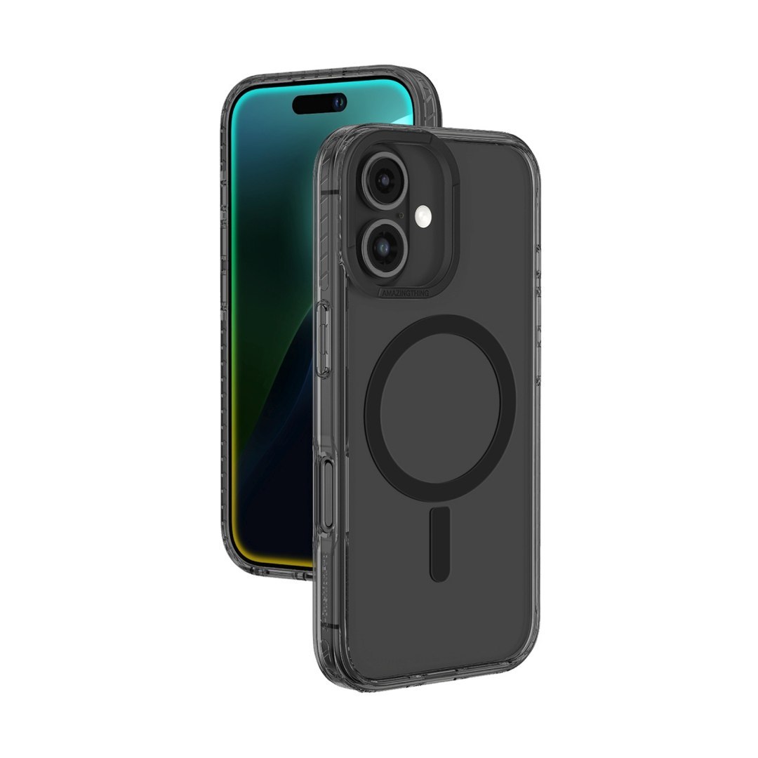 Etui silikonowe z pierścieniem magnetycznym do iPhone 16 Titan Pro Mag Case – czarne