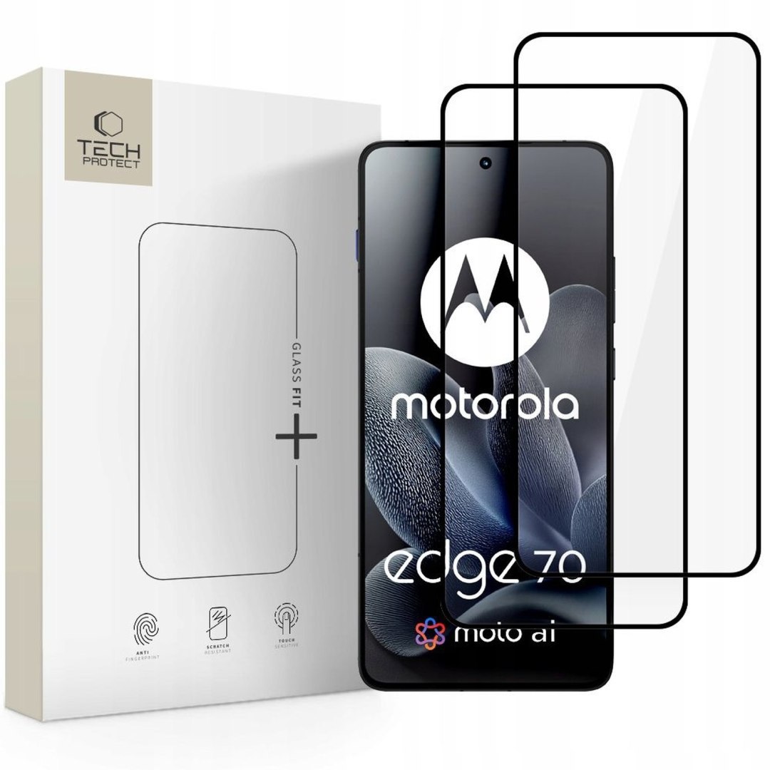 Szkło hartowane na Motorola Edge 70 5G Glass Fit+ czarne – 2 szt.
