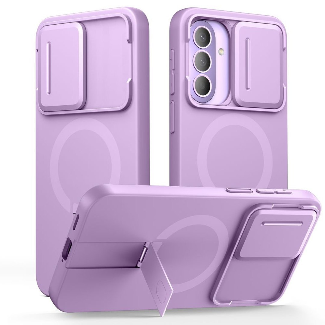 Etui z osłoną obiektywu na Samsung Galaxy A57 Kevlar Aura MagSafe – fioletowe