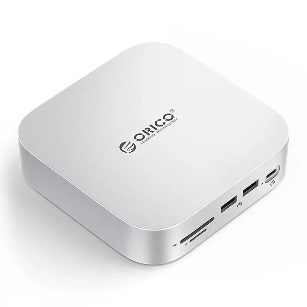 Stacja dokująca 9w1 USB-A USB-C RJ45 SD TF mini jack – srebrna