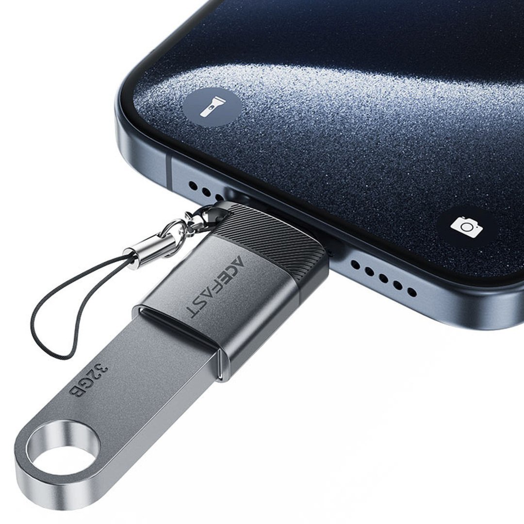 Adapter przejściówka USB-A – USB-C – szary