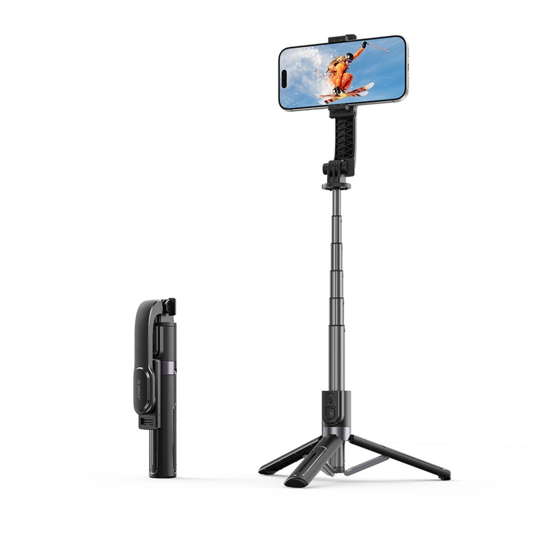 Selfie stick mini tripod aluminiowy Bluetooth obrót 360 stopni – czarny Selfie stick mini tripod aluminiowy Bluetooth obrót 360 stopni – czarny