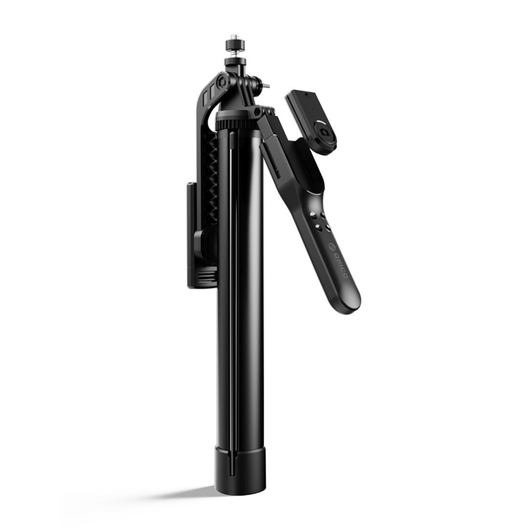 Selfie stick tripod 1/4” na telefon kamerę aparat Bluetooth – czarny